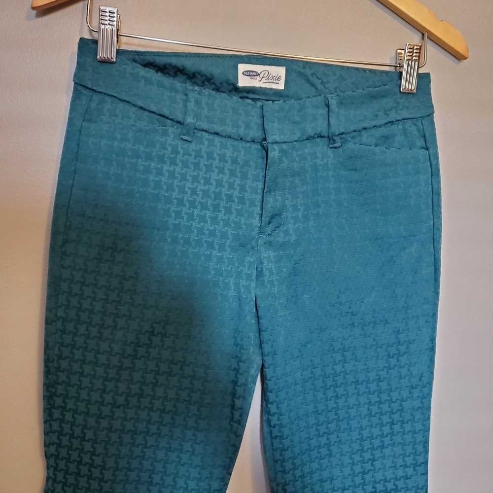 Old Navy Pixie Blue/Green Patterned Pants - Size 2 R